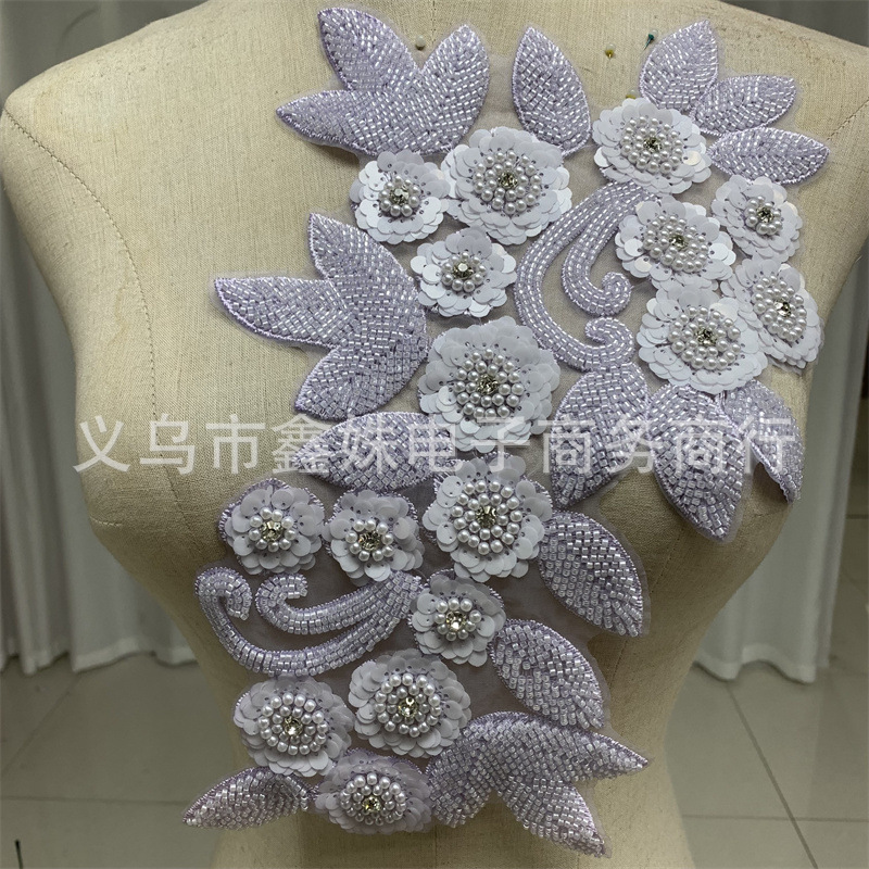 立体花个轻奢服装衣服领花胸花辅料花朵刺绣贴花对花直播衣服花边详情4