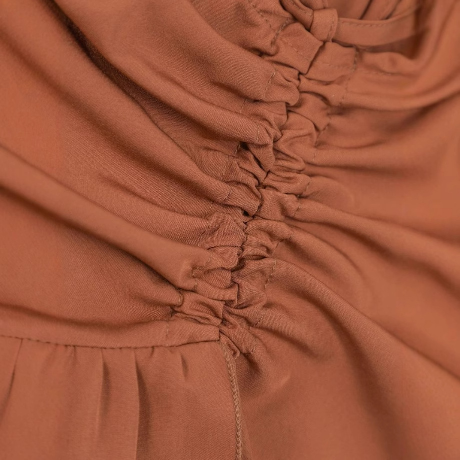 The 2026 summer new style elegant high-waisted, slimming, ruffled hem solid color skirt is in stock pic 24