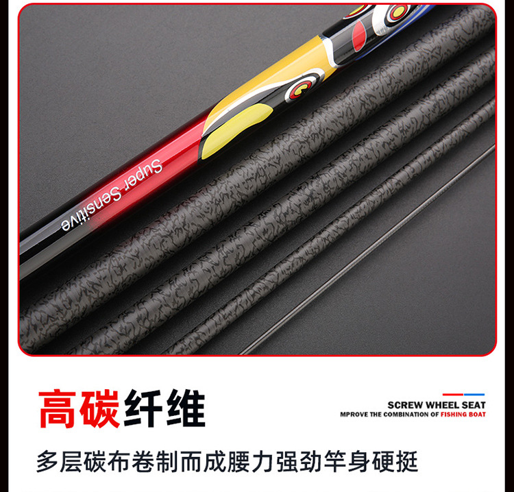 Super hard fishing rod 8H black pit direct flight combat rod 19 adjustable long joint platform fishing rod 10H carbon fishing rod and fishing gear wholesale pic 10