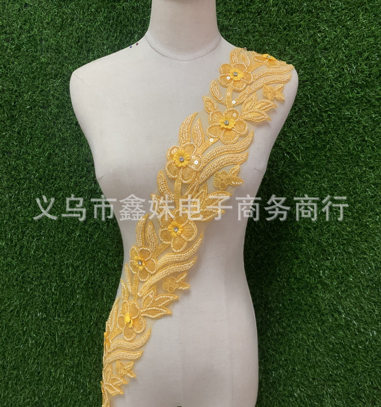 批发重工手工彩色亮片装饰花边 衣服节庆花边 服装辅料详情3