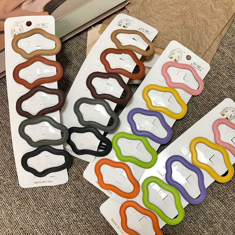 新款皮质镂空云朵bb夹后脑勺发夹前额刘海夹简约发夹头饰碎发夹详情8