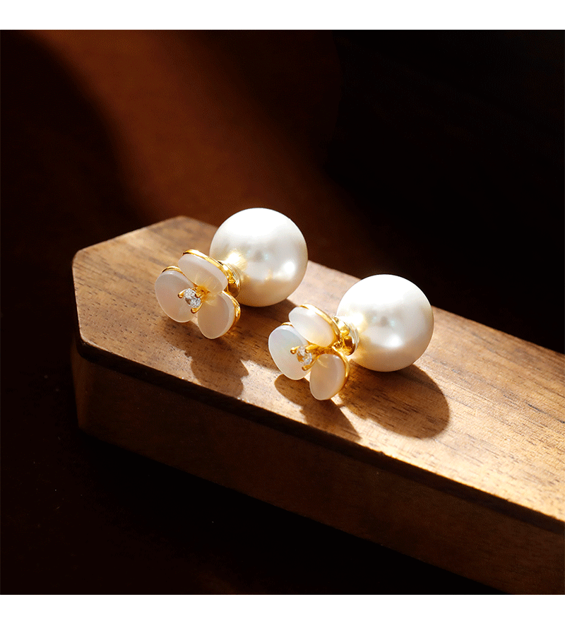 Hyacinth pequeño fresco flor pendientes uno dos vestir nicho alto sentido verano versátil moda perla nuevo estilo moda pendientes mujer pic 7