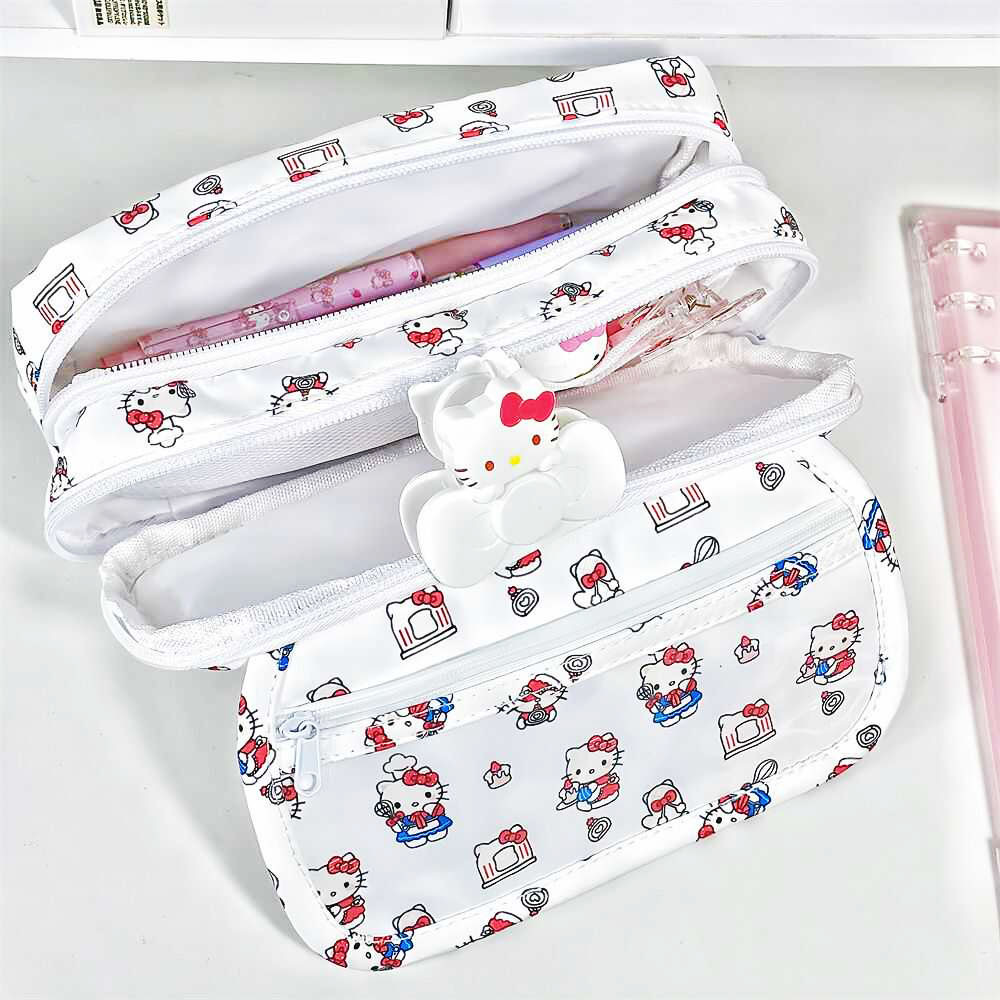 可爱痛包KT猫笔袋大容量女生帆布印花文具袋高颜值初中生铅笔袋详情2