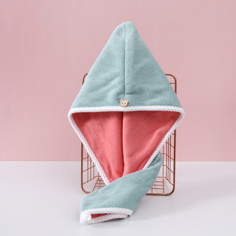 New double-layered dry hair cap for women, super absorbent, non-shedding, no-blow shower cap, student shampoo, quick-drying, double-layer dry hair towel pic 12