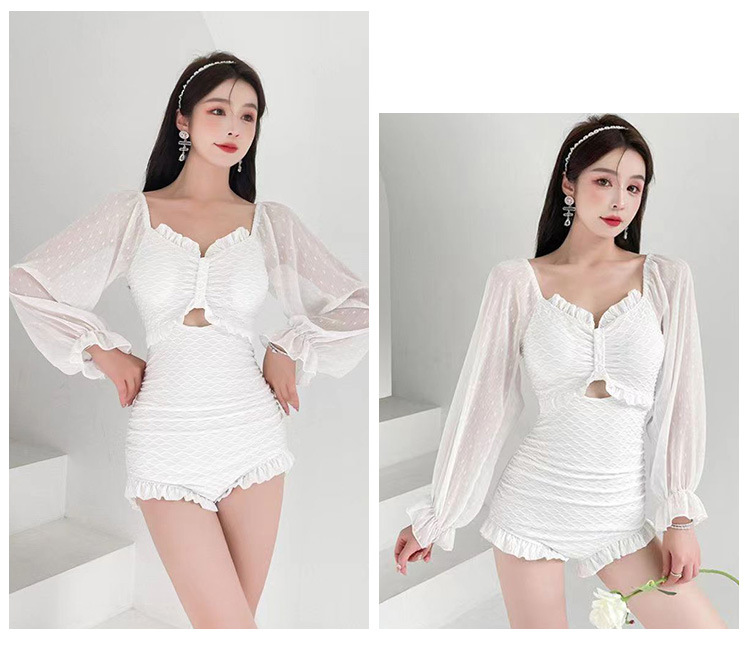 女性白色针织一字肩纱裙半身裙广州十三行连衣裙款式优雅舒适10127详情9