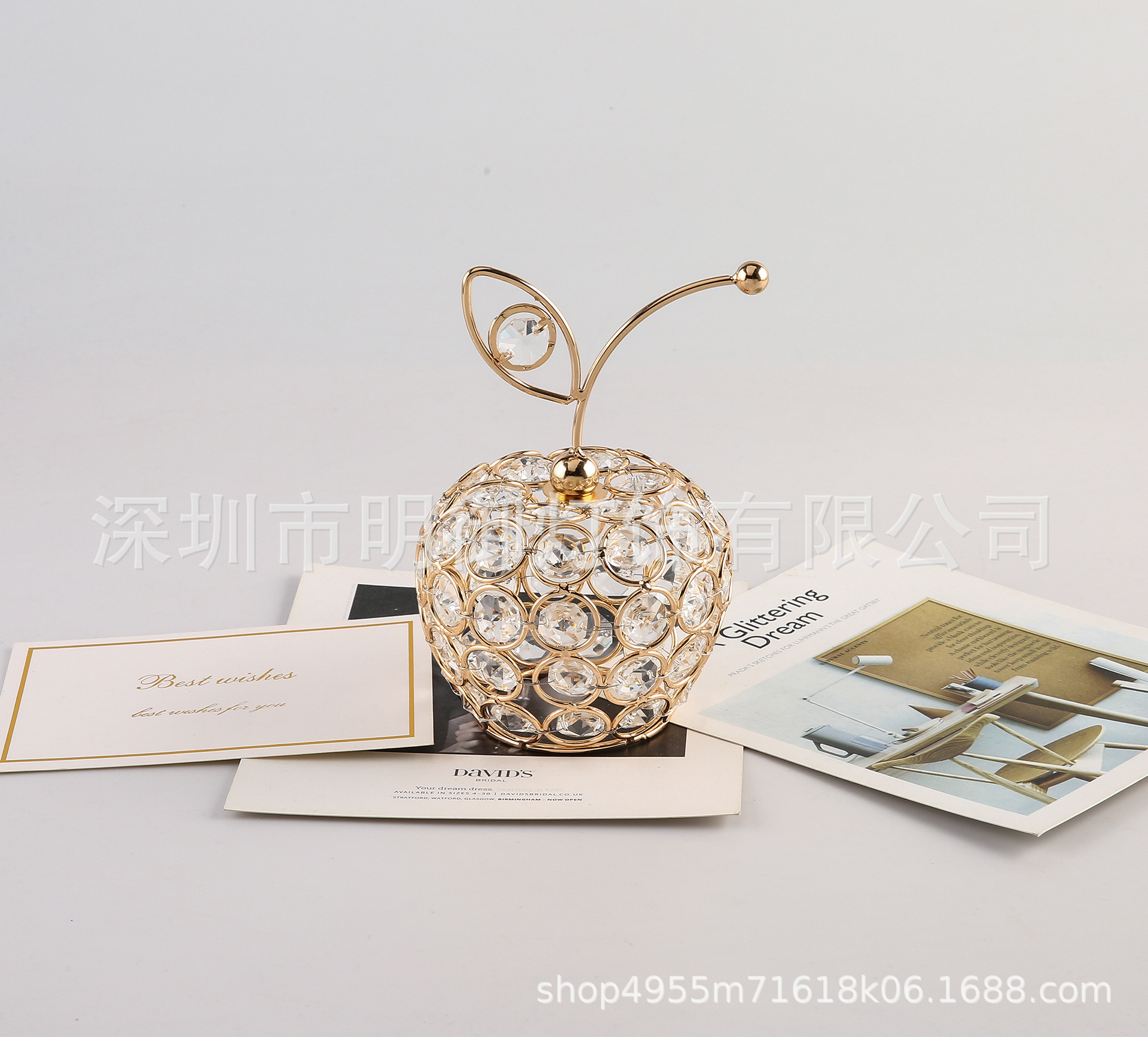 2022网红款欧式创意水晶工艺品苹果雪梨菠萝造型家居装饰摆件直销详情3