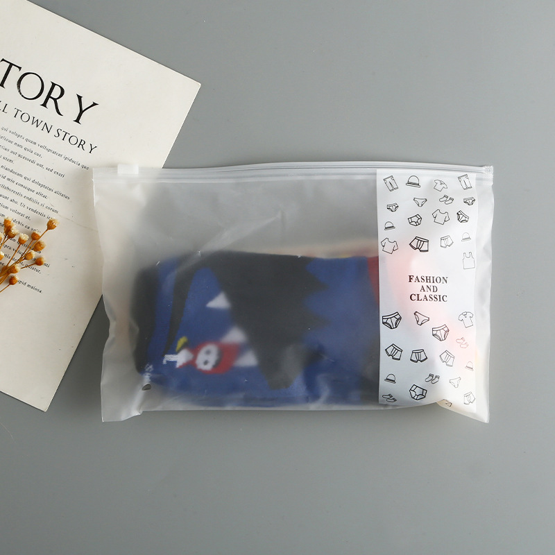 Wholesale of in-stock eva frosted self-sealing bags, transparent sealed zipper bags, clothing and underwear packaging bags, sealing and bone pulling bags pic 10