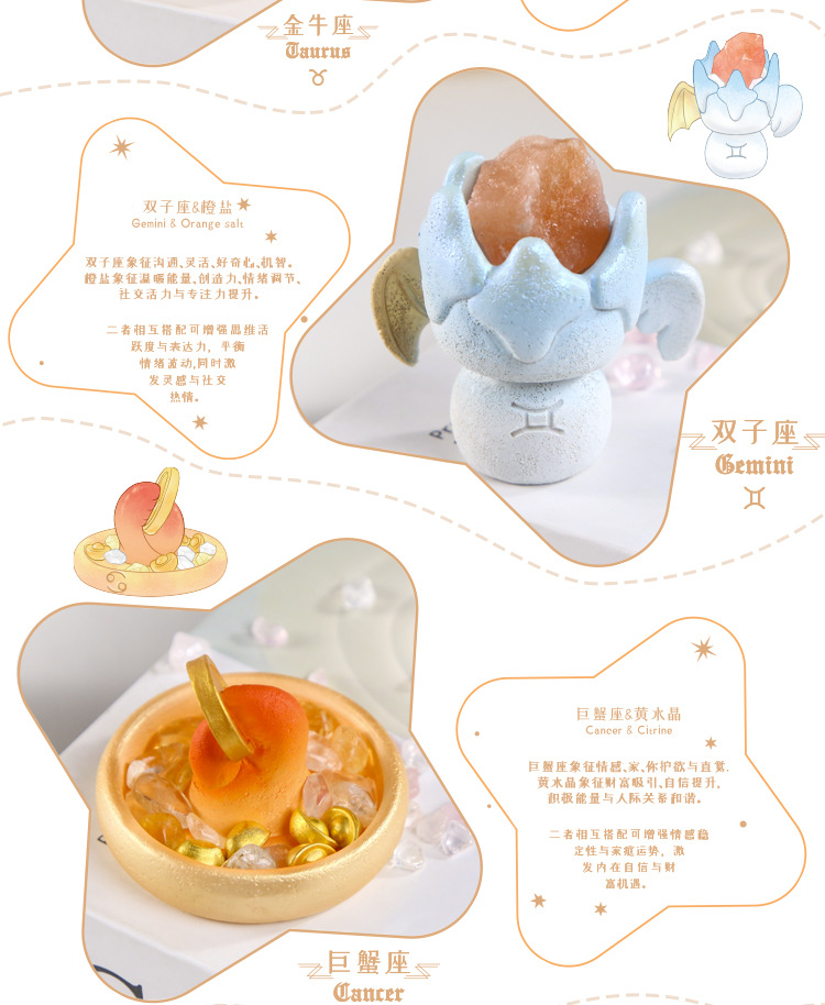 New zodiac blind box cartoon creative design, crystal decorative items, desktop resin handicrafts blind box pic 5