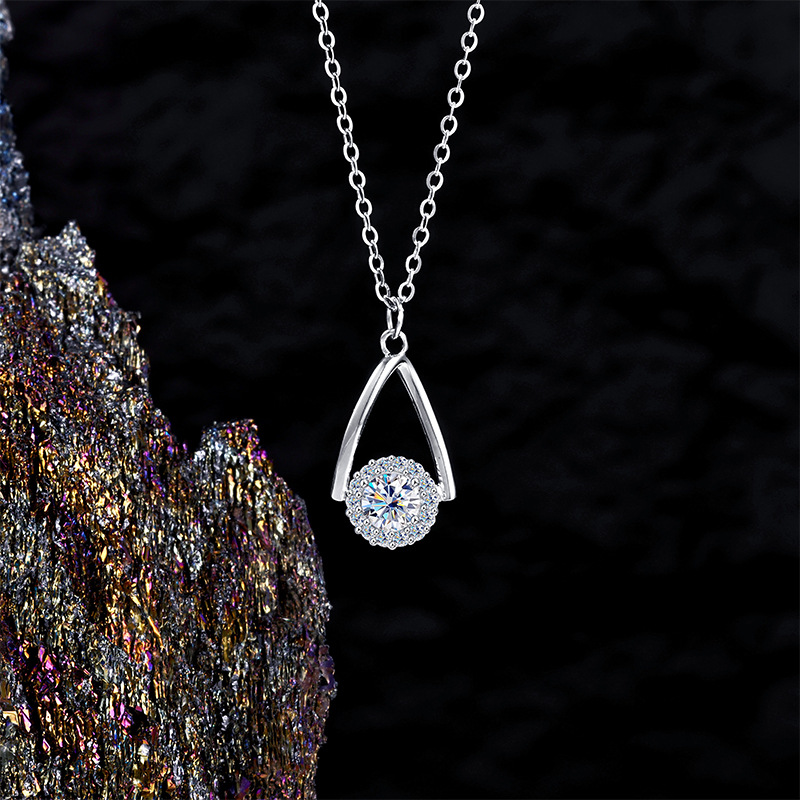 925纯银水滴项链装饰轻奢小众锁骨颈链冷淡风气质吊坠饰品锁骨链详情4