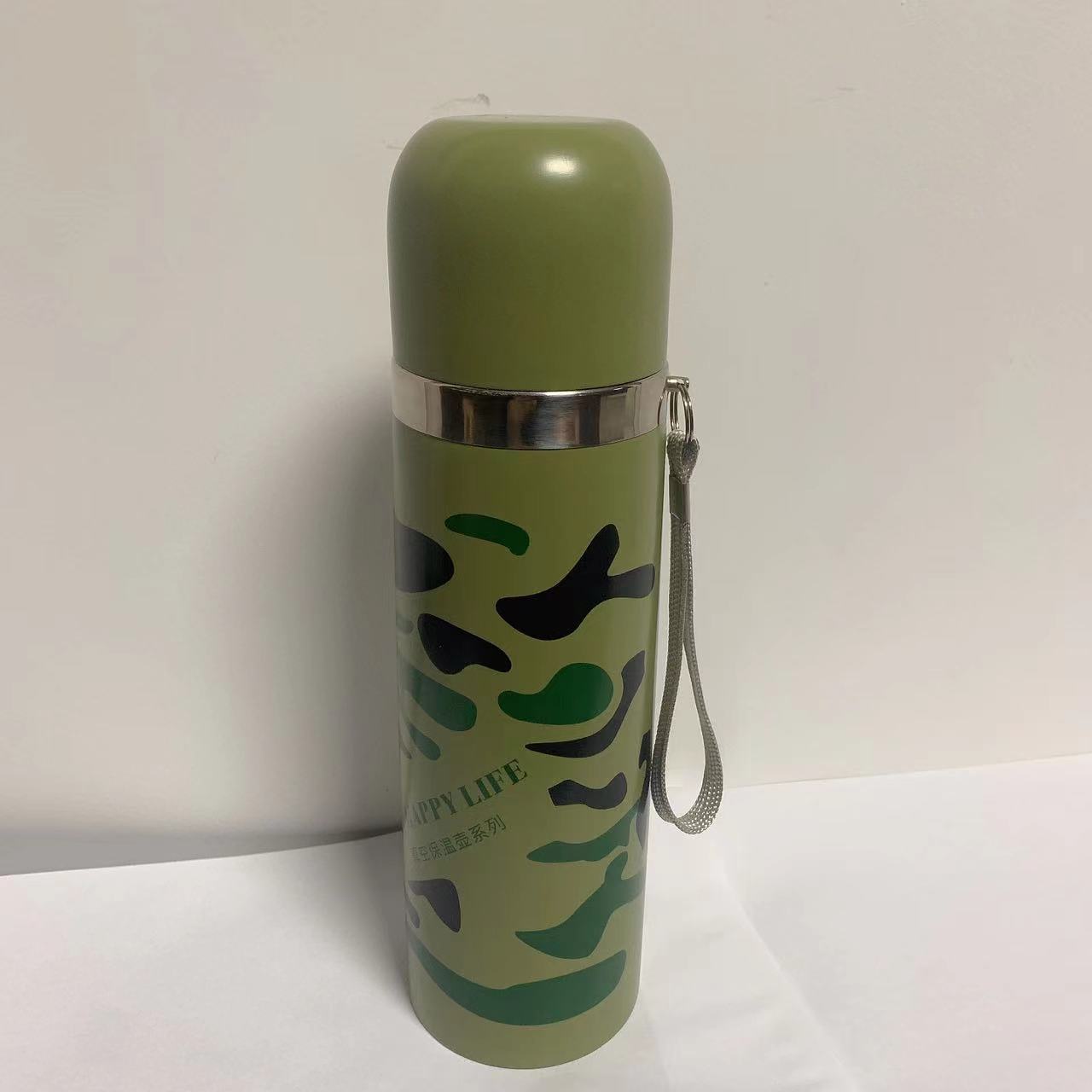 Camouflage insulated military training stainless steel vacuum sling in stock, gift cup, outdoor fitness 304 student bullet head pic 1