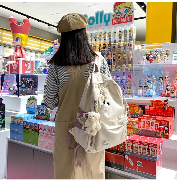 2024新款书包女生韩版高中生初中生双肩包可爱大容量ins简约书包详情20