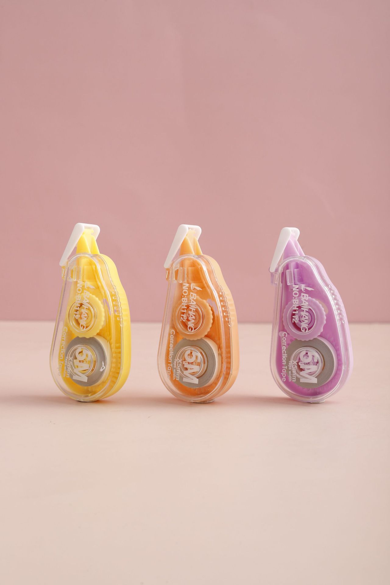 Baihang fully transparent and simple correction tape for student stationery and learning supplies, large-capacity correction and correction tape, 3-piece set pic 7