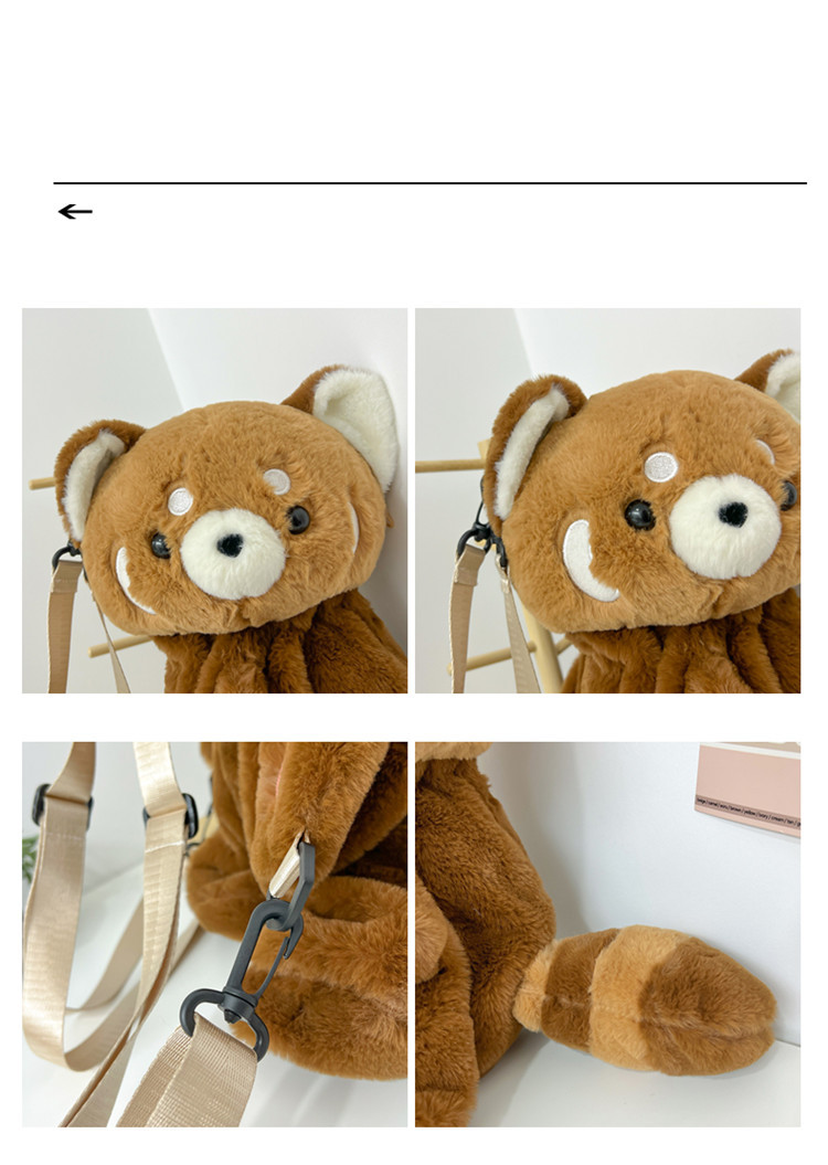 Little Panda Papa Bag Plush toy crossbody Bag 2024 New style personalized backpack for Girls, Cute and soft backpack pic 8