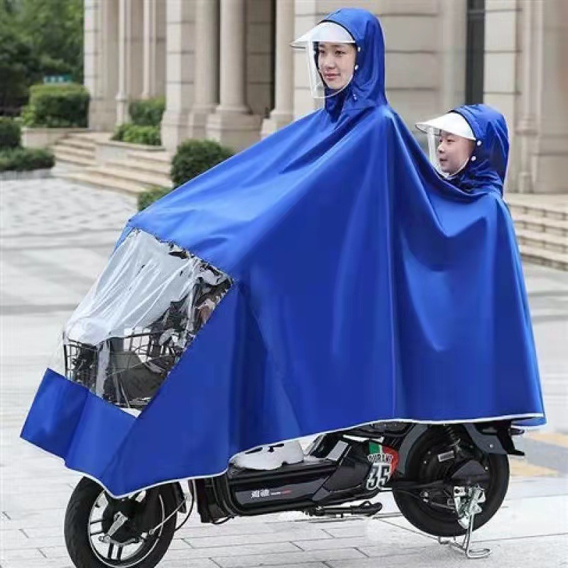 Electric bike raincoat, double enlarged and thickened raincoat, 125 motorcycle raincoat, pedal raincoat, foot cover, face protection, waterproof pic 7