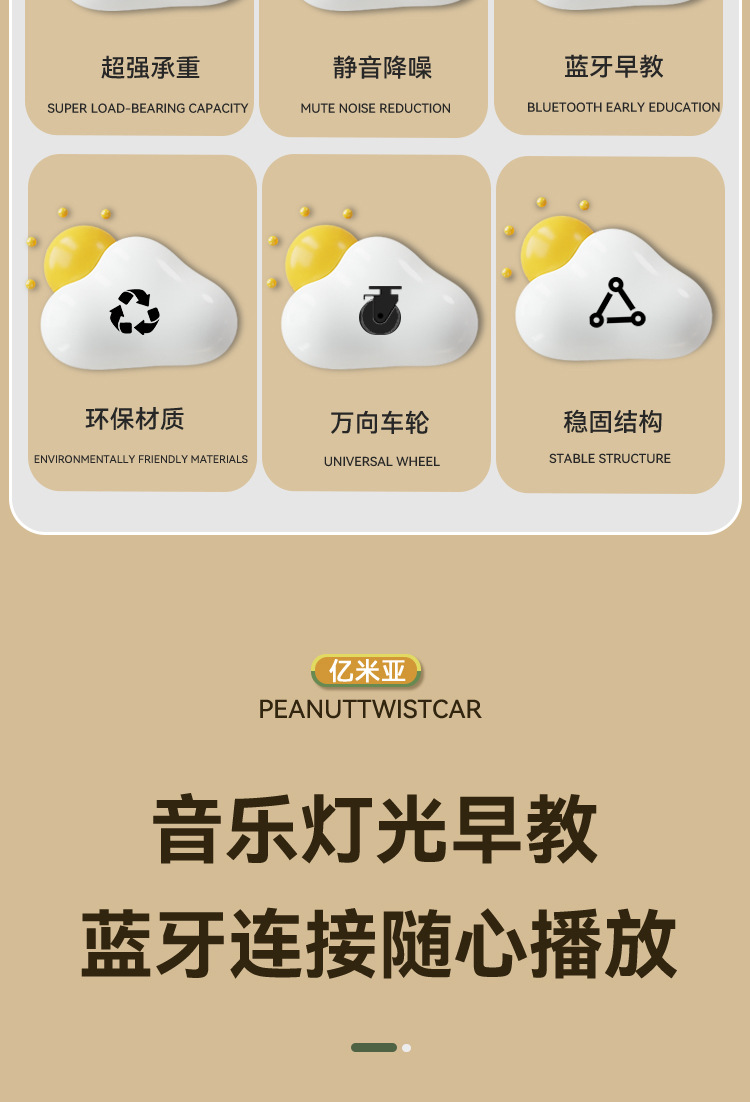 嘟嘟兔溜溜车儿童滑行车1-3岁宝宝万向轮无脚踏自行车宝宝扭扭车详情3