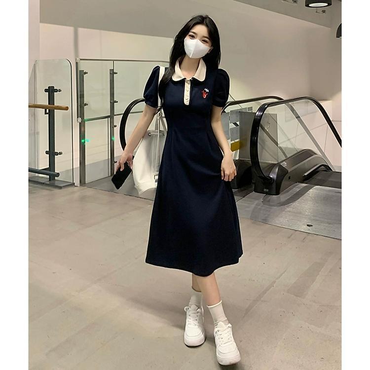 法式超火气质学院风连衣裙子女大码显瘦新款漂亮小个子长裙夏详情8