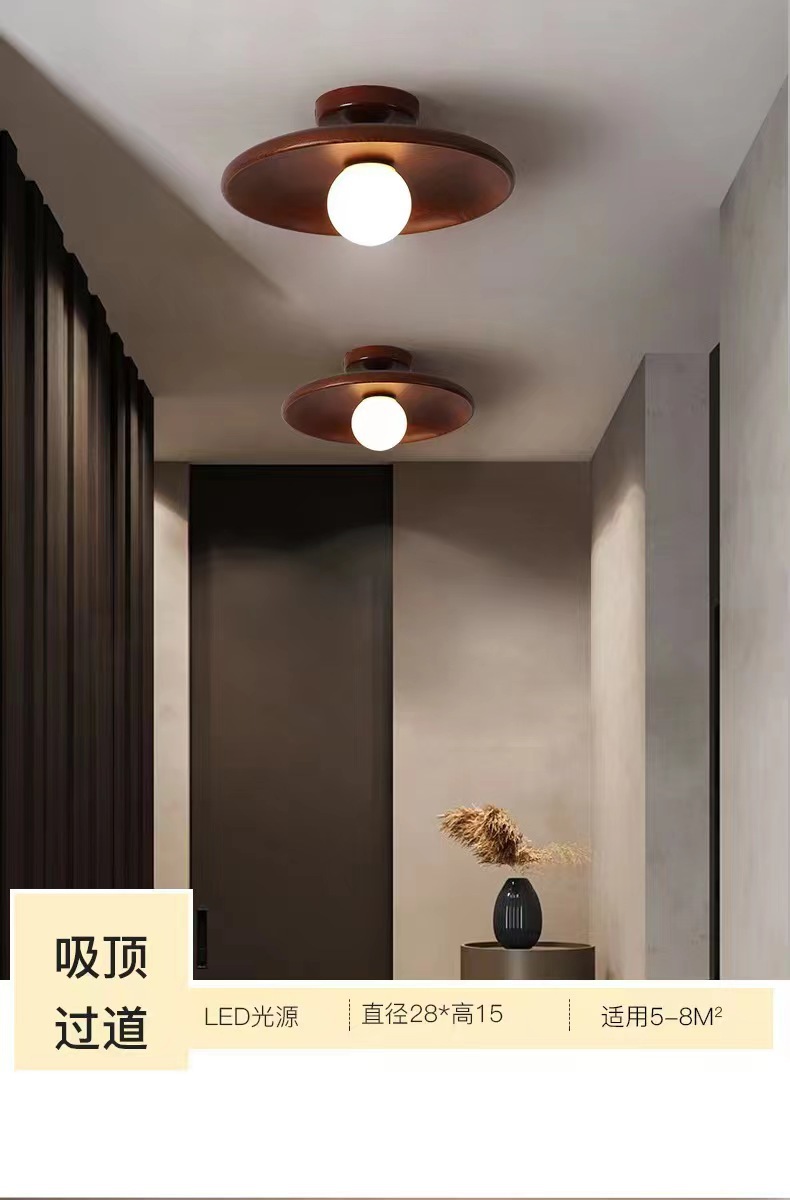 Corridor lights, ceiling lights, solid wood modern and simple wardrobe room, entrance hall, corridor, balcony lights, Japanese-style lamps for the entrance foyer pic 5