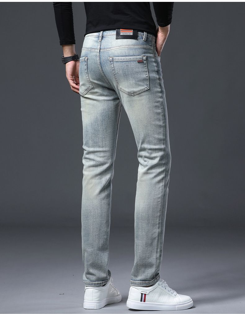 2025年秋冬季新款浅蓝色高端牛仔裤男士秋季修身百搭潮牌休闲长裤详情19