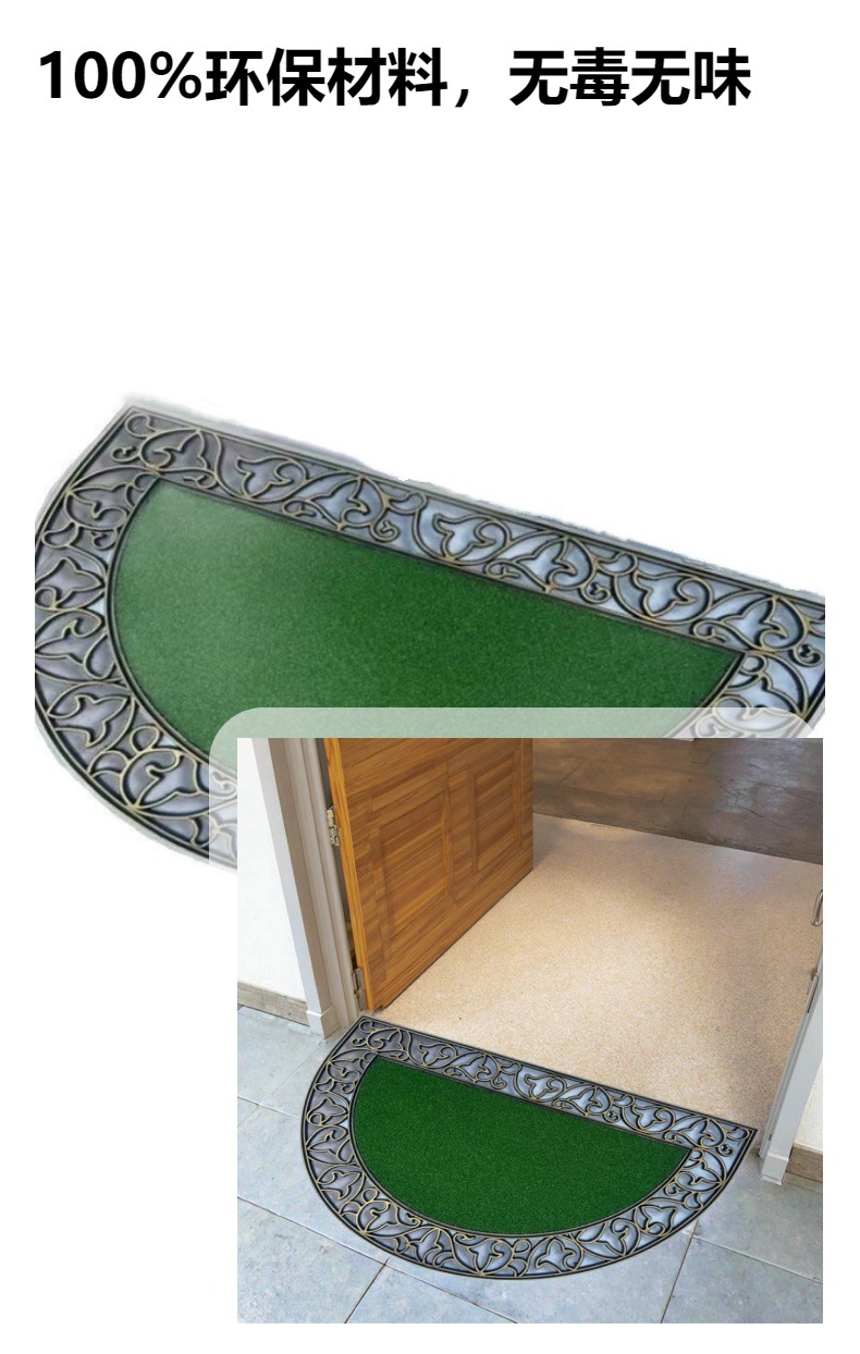 Black rubber and plastic anti-slip MATS, aluminum film injection molded MATS, popular European-style welcome MATS, machine-pressed MATS, door mud scraping MATS pic 3