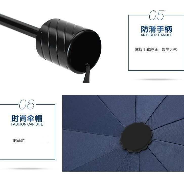 10防风超大雨伞加固加大晴雨男女折叠商务遮阳黑胶两用防晒太阳伞详情13