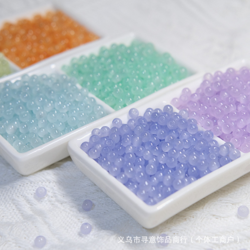 Cat-eye feel, 4mm light-colored macaron, high-quality rice bead glass, DIY handcrafted material accessories, wholesale of loose beads and string beads pic 13