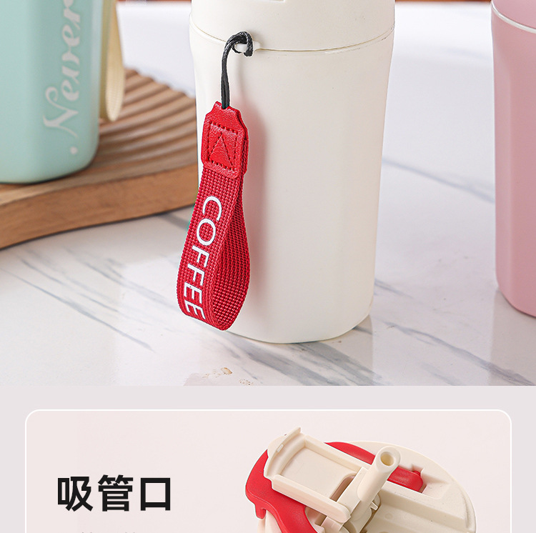 新款水杯便携提绳随手双饮杯简约八角可乐咖啡杯高颜值商务礼品杯详情6