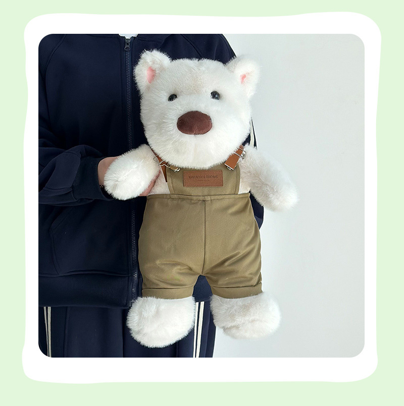 Peluche west highland cachorros peluche juguetes dibujos animados cute tirantes pantalones perro muñeca niña regalo muñeca transfronteriza pic 16