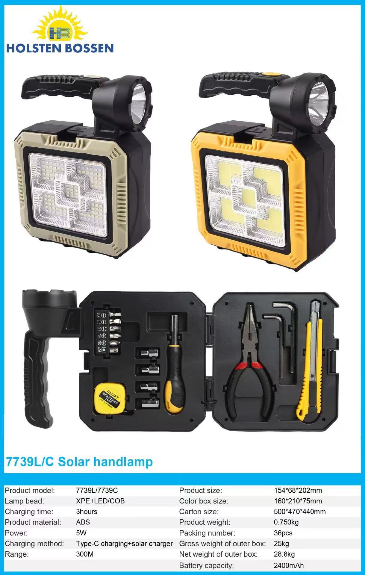 LED solar multi-functional built-in toolkit, portable searchlight, outdoor waterproof, ultra-bright and high-intensity emergency light pic 12