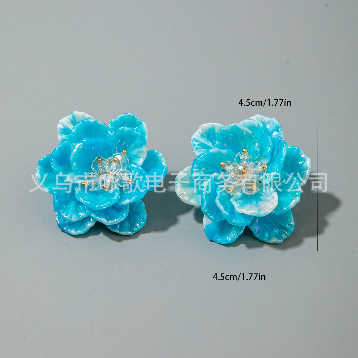 亚马逊跨境清新甜美彩色树脂花瓣花朵耳钉气质多巴胺 耳环耳饰女详情74