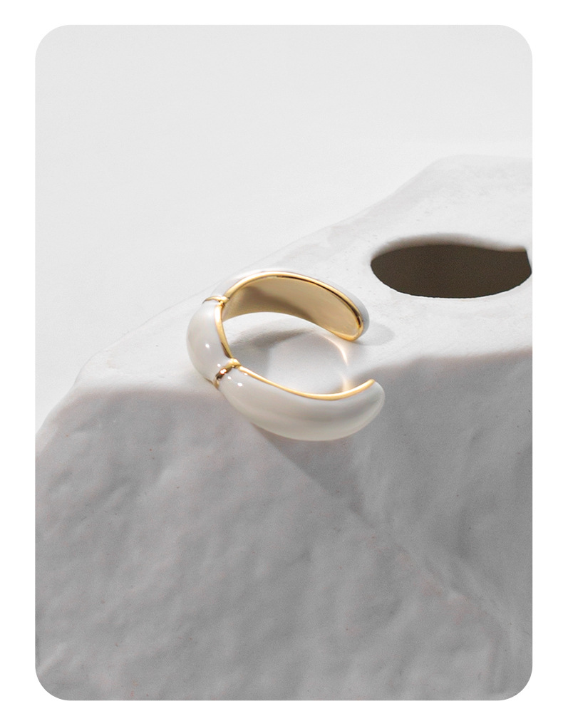 AB家奶油白珐琅戒指女小众高级轻奢法式复古戒指高级感开口戒指详情20