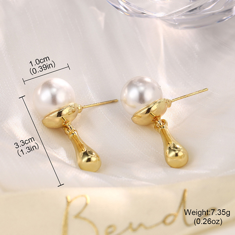 时尚高级感天然珍珠锆石耳环女花朵星星复古轻奢耳钉耳夹925银针详情38