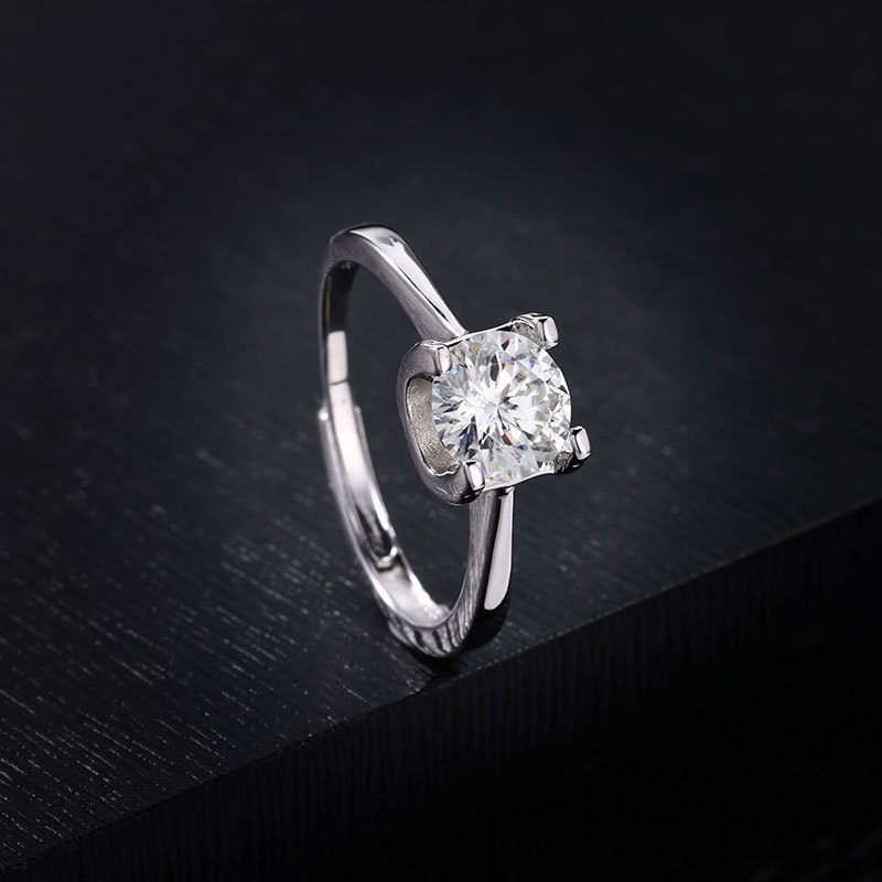 Zhuoheng Select 925 pure silver Moissanite ring wholesale, half of the market, rising steadily, open ring one carat pic 20