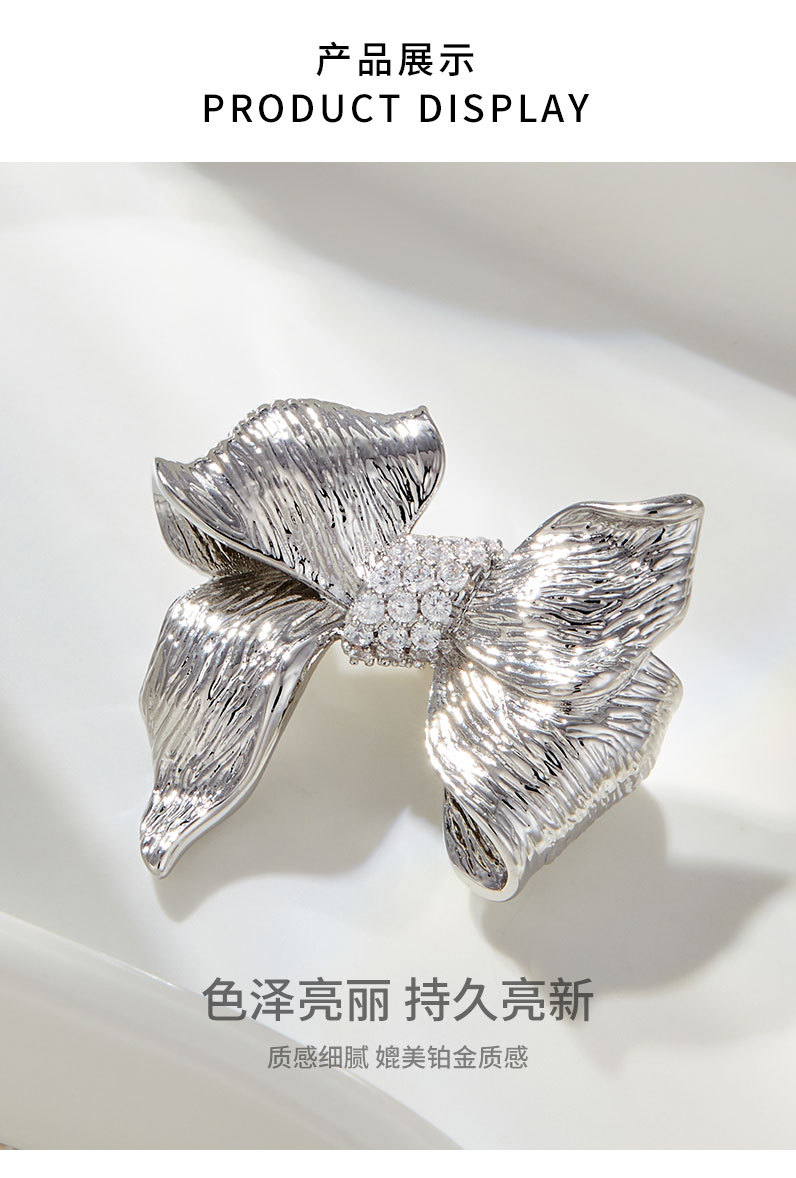 European and American style light luxury bow brooch, original design, simple and versatile, exquisite brooch, new autumn and winter suit pin pic 15