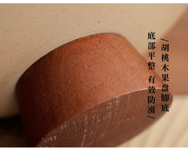 陶土中式茶点盘高脚粗陶瓷托盘糖糕点心水果碗家用酒店餐厅收纳盘详情14