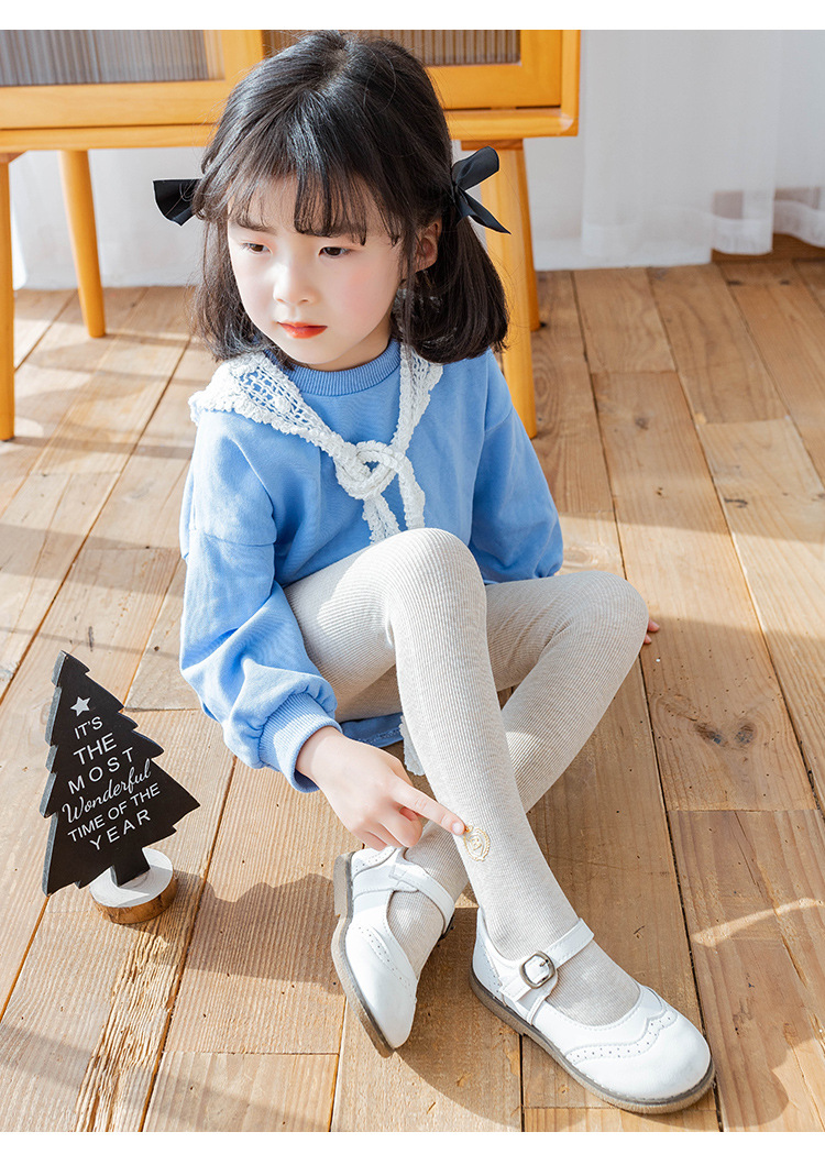 女童连裤袜春秋薄款外穿宝宝连袜踩脚配裙子韩版棉质婴儿童打底裤详情15