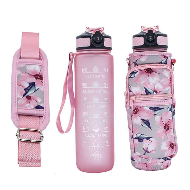 Wholesale SBR diving material outdoor sports water bottle cup covers, hand-held shoulder strap portable thermos flask protective covers from the manufacturer pic 31