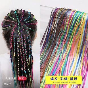 韩系格纹大肠发圈高弹力头绳女英伦风复古方巾扎发绳发饰发夹详情10