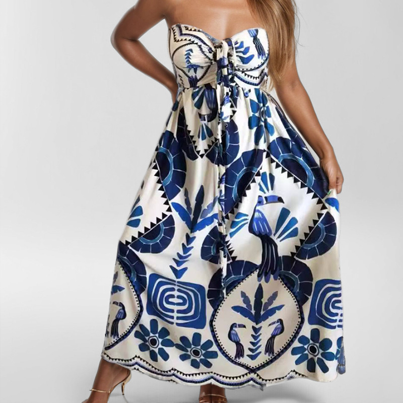 Hollow-out neck tie loose spring dress for women详情7