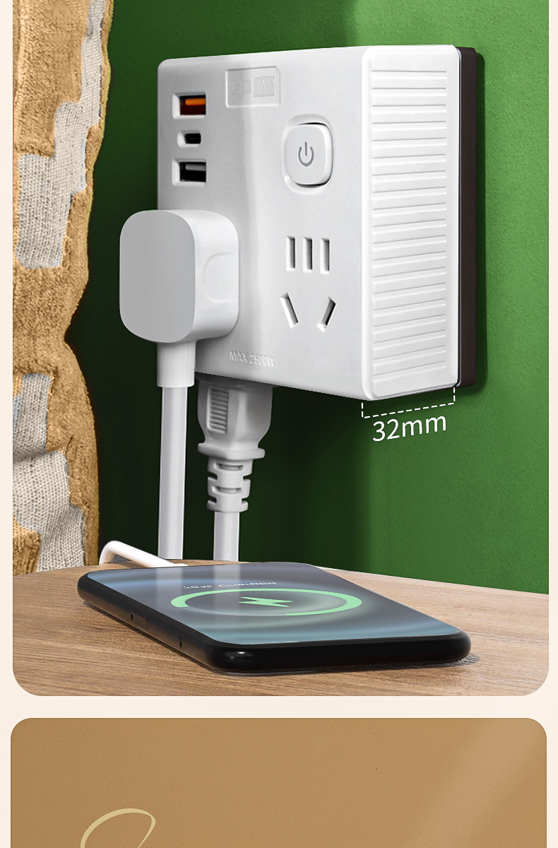 86-type socket converter, 20W fast charging, one-to-multi-socket expansion power strip with USB charging, home Type-C pic 8