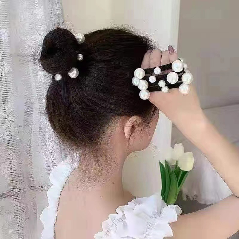 The new pearl hair band and towel band from Dongdaemun, South Korea, are simple and versatile. It also features a hair tie and a rubber band pic 7