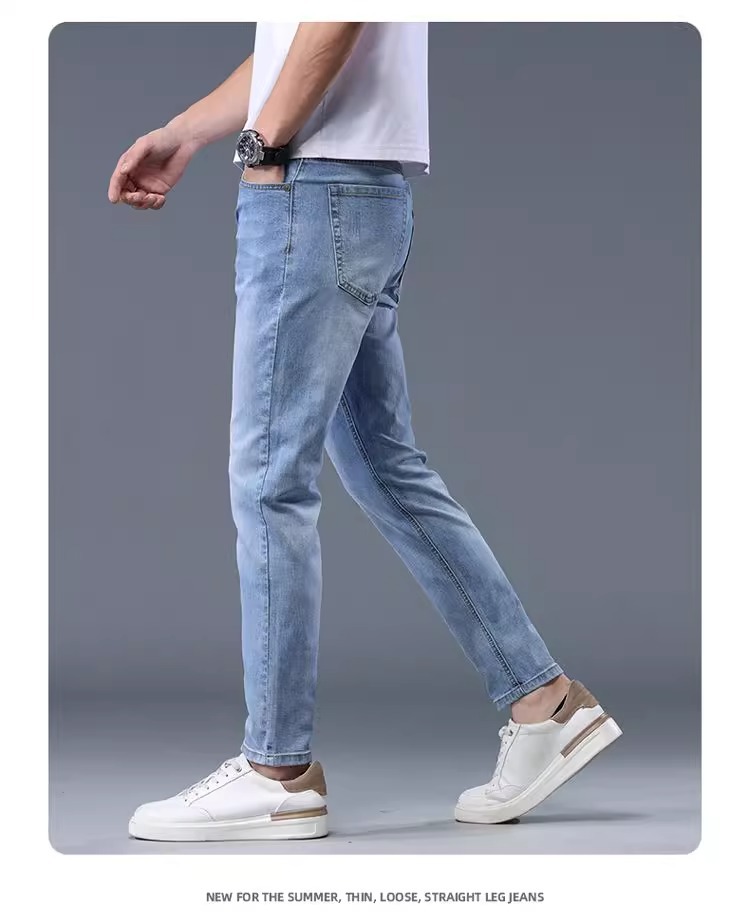牛仔裤男士修身直筒弹力休闲百搭九分裤2025春夏新款韩版潮流男裤详情16