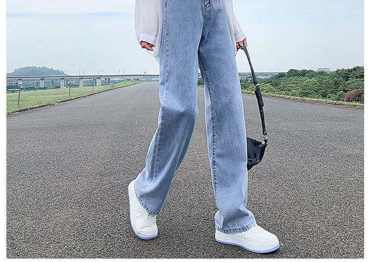 阔腿牛仔裤女网红高腰2025年春夏新款多扣可调直筒宽松垂感拖地裤详情14