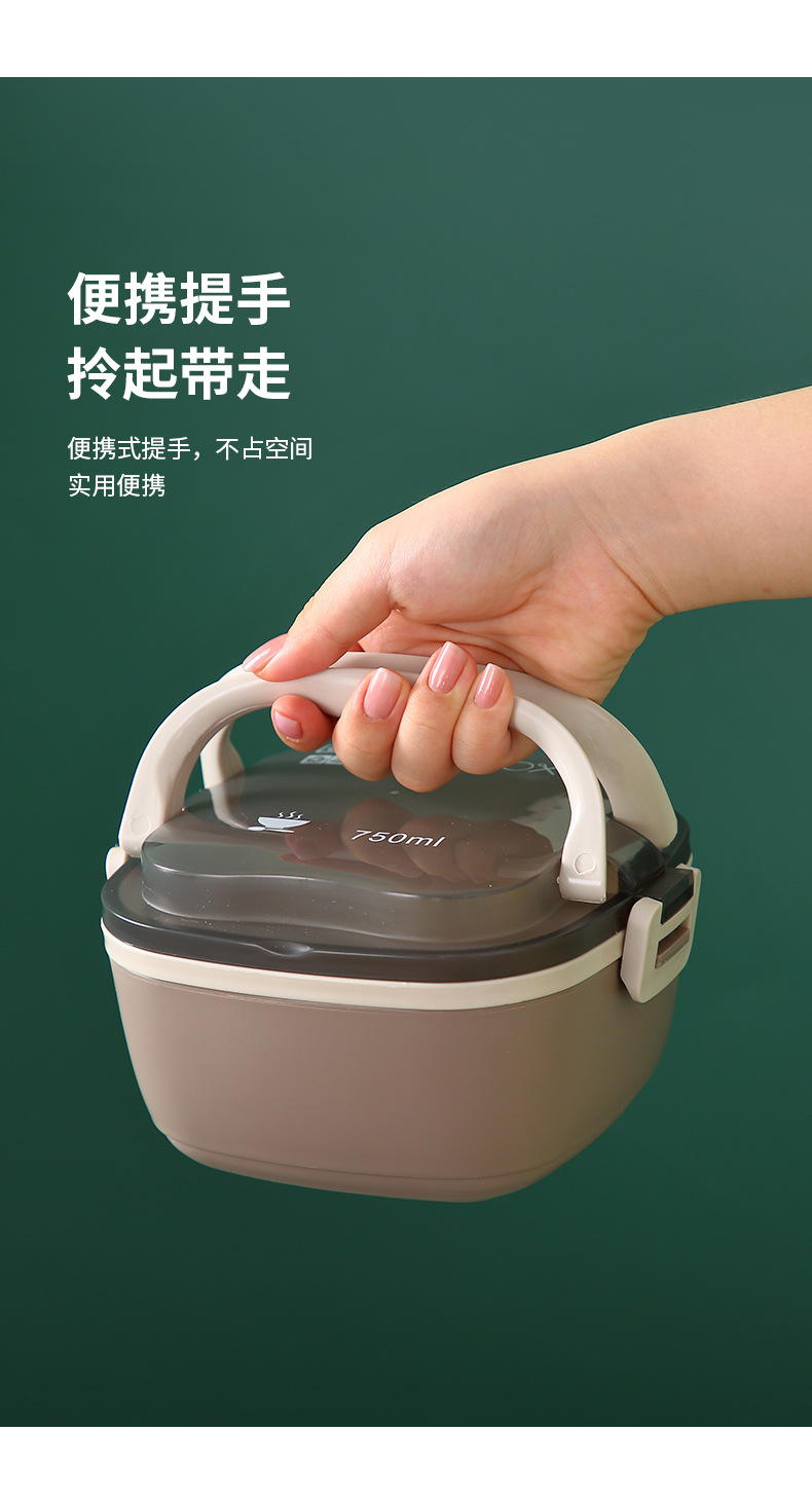 INS Morandi double-compartment lunch box, Chinese creative student cafeteria lunch box, microwave portable bento box pic 11