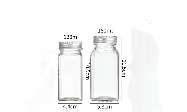 批发调味瓶120ml方形玻璃调料瓶多孔胡椒粉烧烤撒料瓶厨房调料瓶详情32