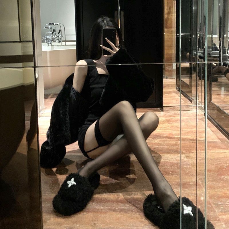 性感吊带一体袜情趣丝袜女长筒大腿袜撞色超薄黑边红色辣妹白丝袜详情9