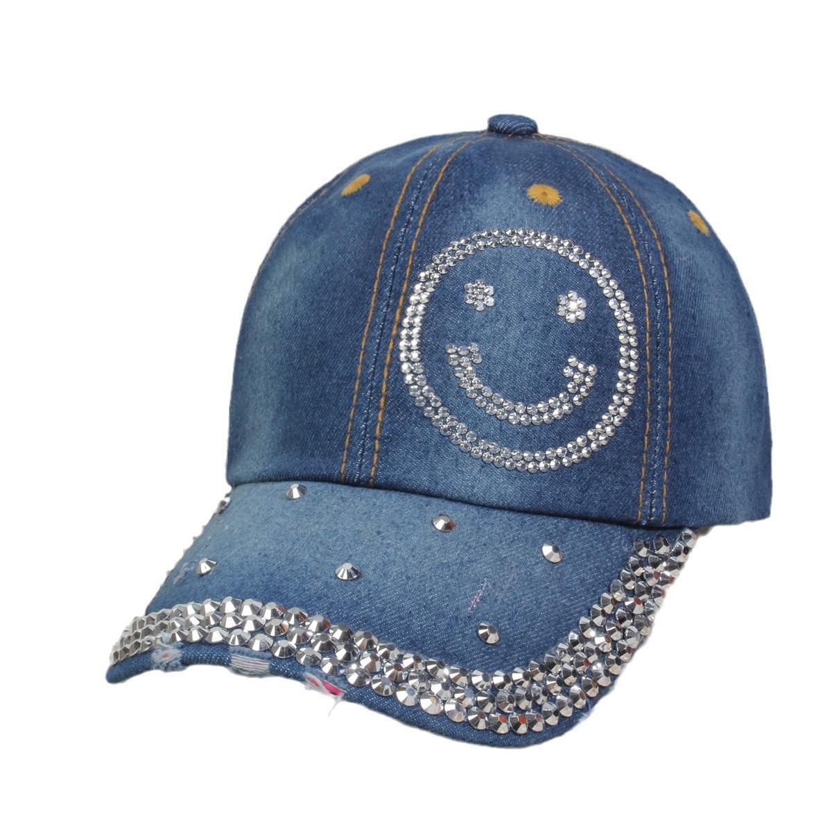 牛仔镶钻棒球帽弯檐男帽女帽百搭款遮阳鸭舌帽夏季休闲百搭帽子详情18