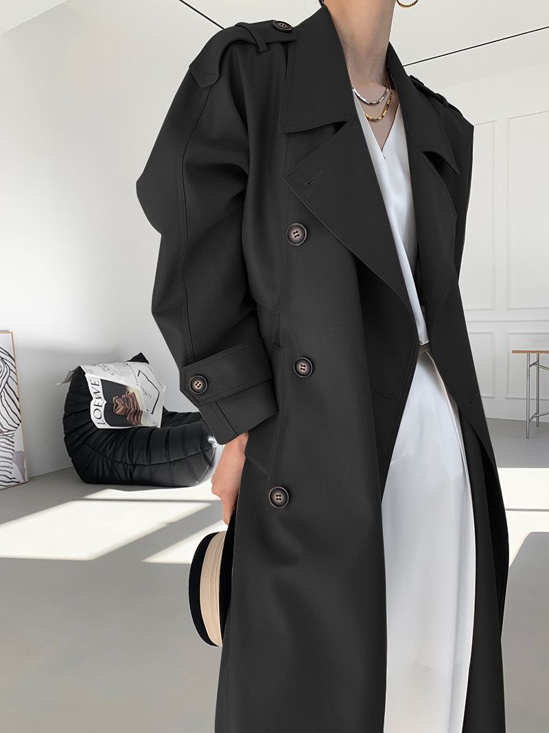 The new mid-length, knee-length, high-end and fashionable style of the British windbreaker for women in the Spring and autumn of 2025 is in vogue pic 3