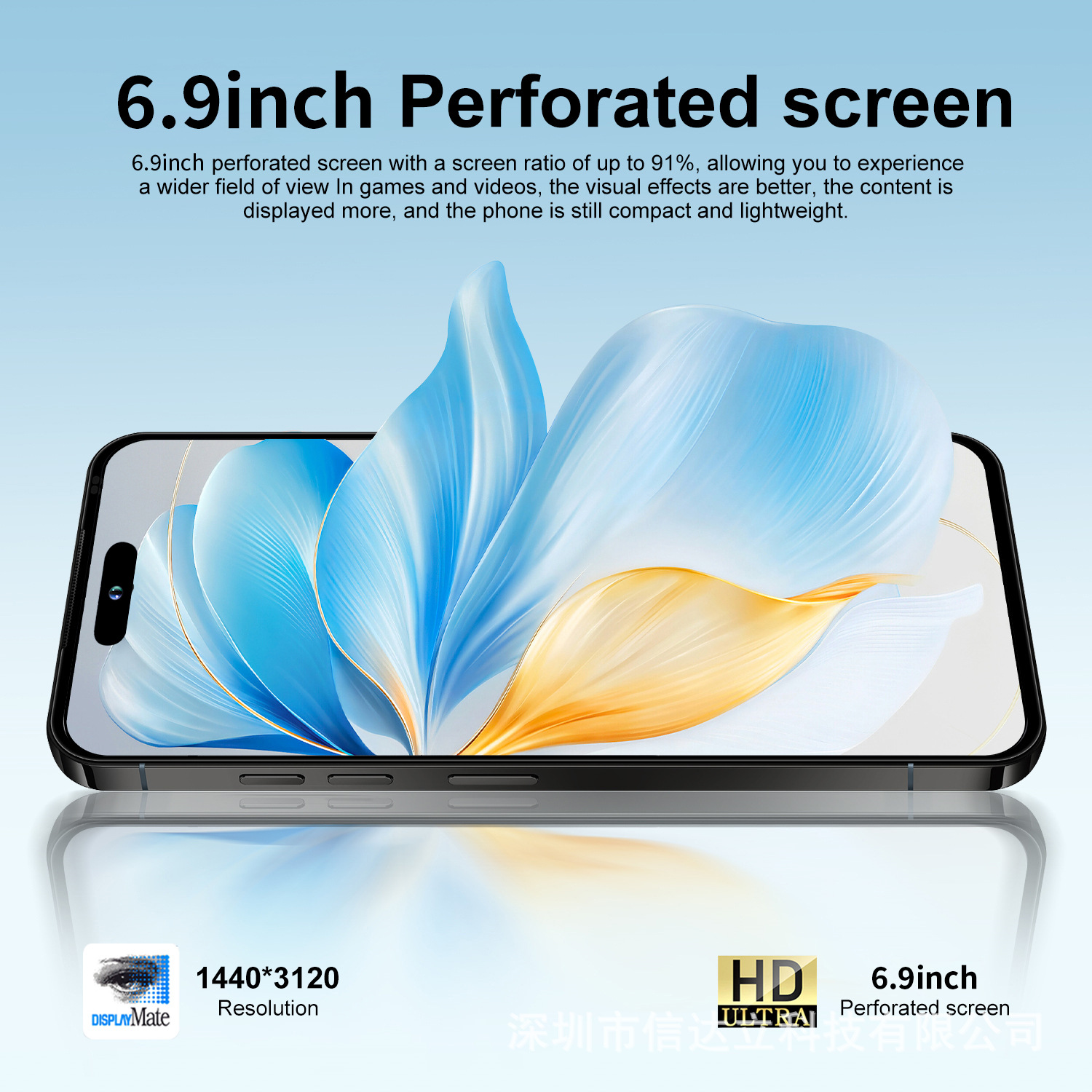 I17promax Cross-border 6.9 Dynamic Island inch Android 4+64G Global Compatible true 4G smart phone 8-core high-definition screen factory wholesale price pic 5