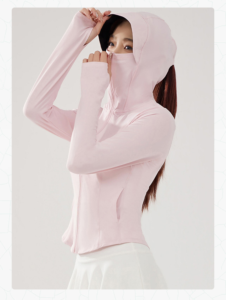 The same style of the sky-blue reef, the original gauze type ice-feel slimming sun-protective garment for women. It dries quickly and is breathable with UPF50+, providing outdoor UV protection pic 16