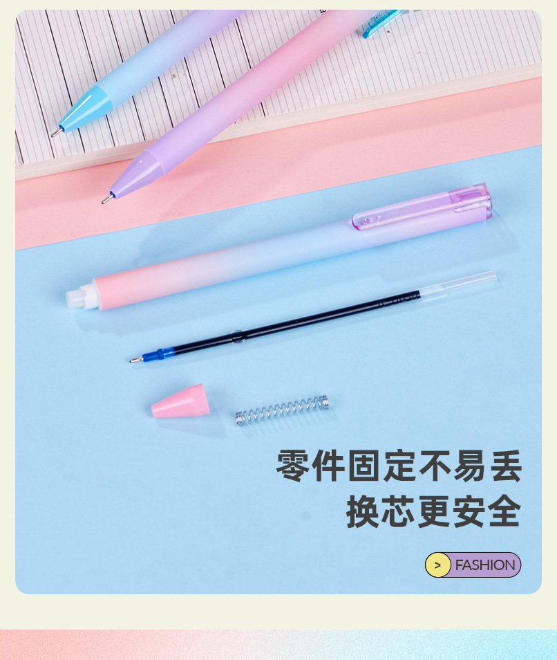 Wholesale in stock: Smooth oil pen with a jumping 598EMINI head, gradient color heat transfer oil pen pic 10